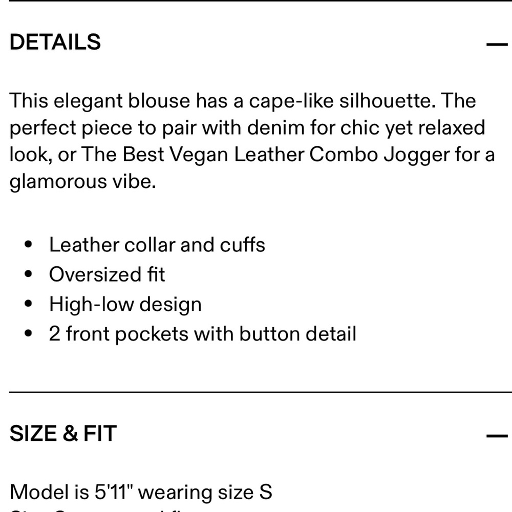 Ruti Button Up w/ faux leather detail - Picture 12 of 12